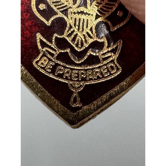 Vintage BOY SCOUTS Be Prepared Enamel Red Heart Lapel Pin - Picture 2 of 5